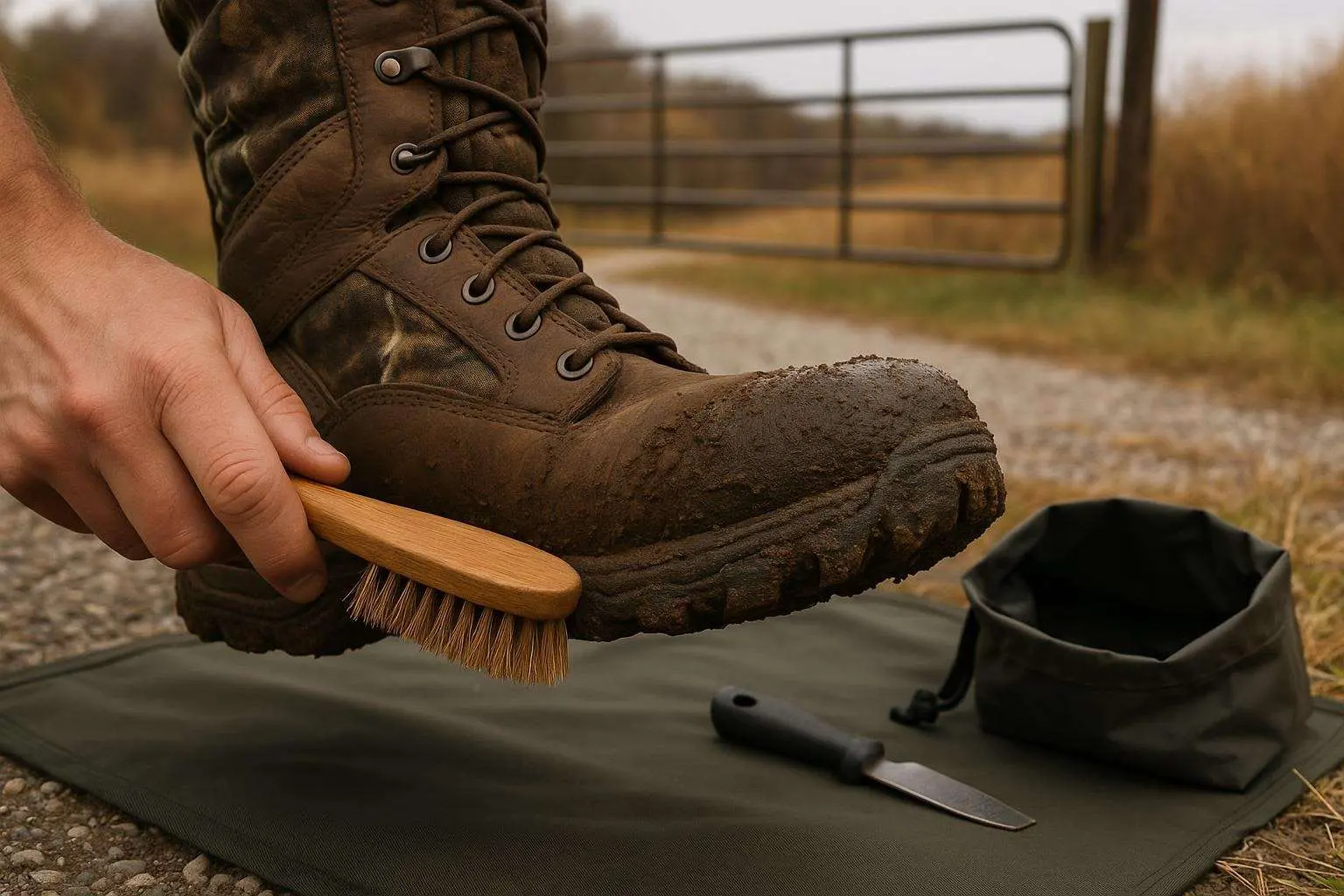 The Mud at the Gate: Cleaning Hunting Boots Before Public-Land Access